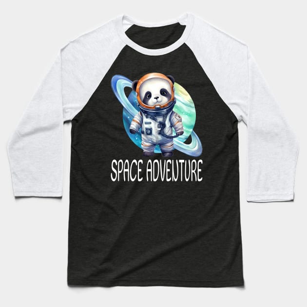 National Space Day space adventure Panda in Astronaut suit cute watercolor animal bear planet galaxy travel Baseball T-Shirt by First Phenixs